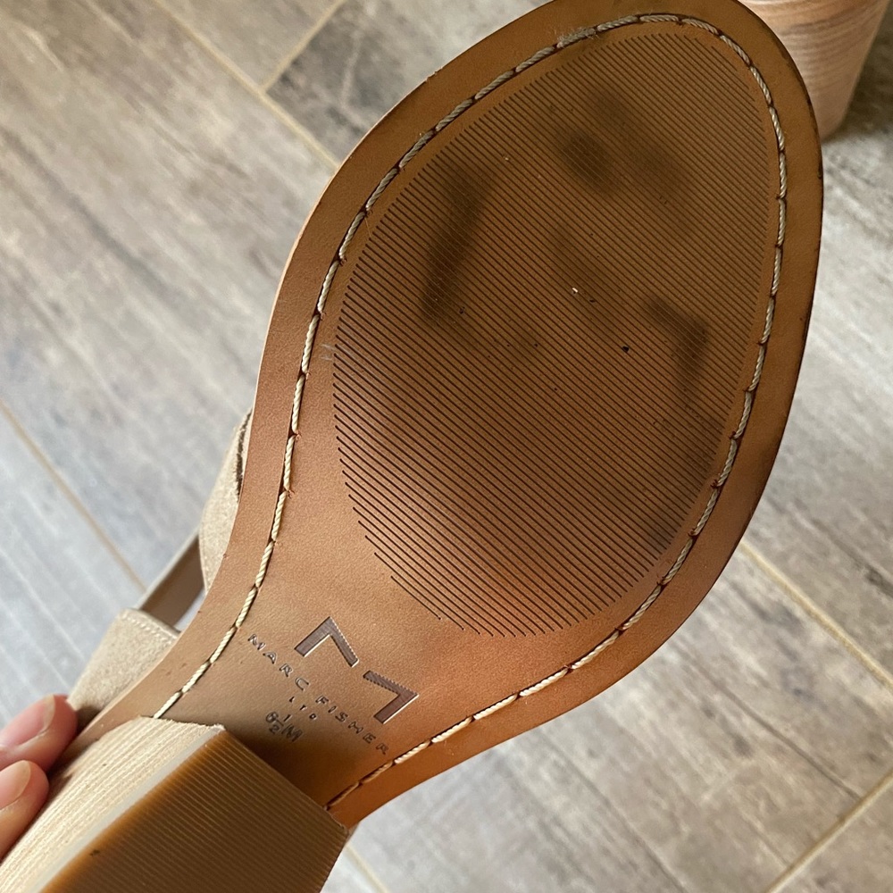 Marc Fisher ankle booties with open toe. Size 8 1/2 med. great condition. - Picture 5 of 5